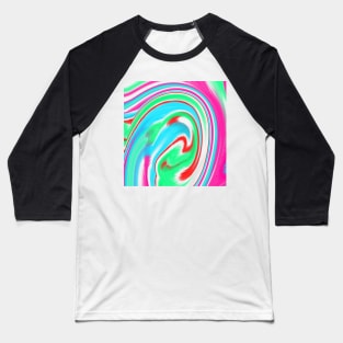 Green pink blue watercolor abstract paint effect Baseball T-Shirt